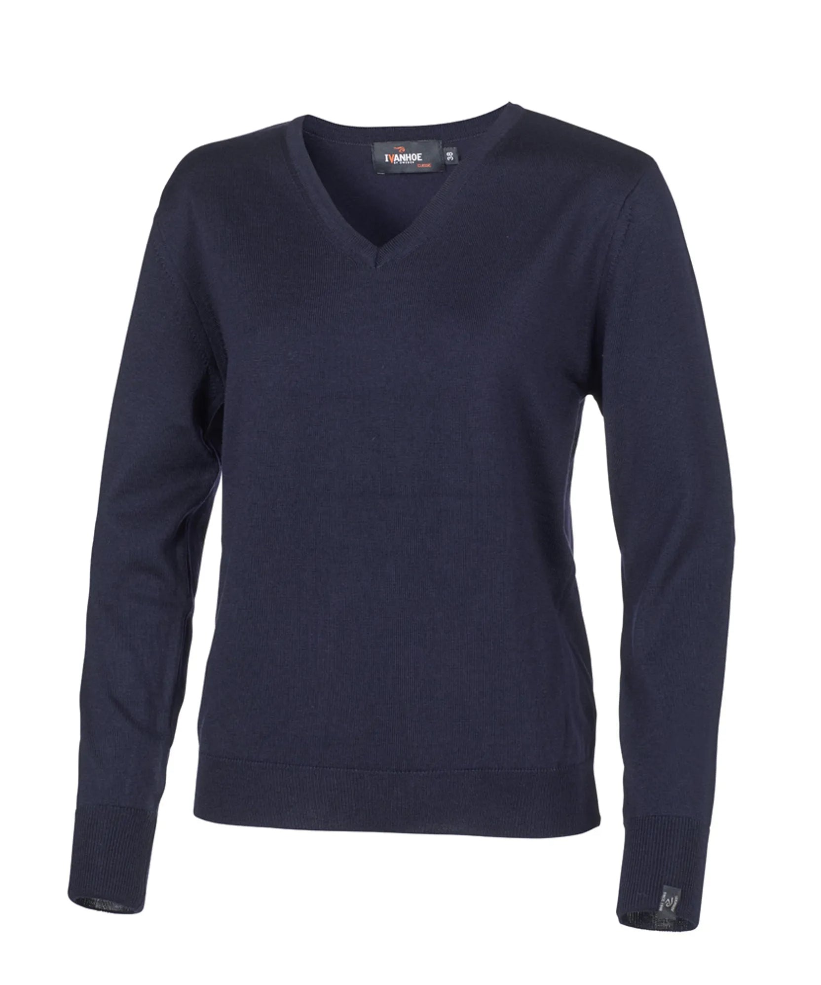 MERINO V - NECK FEMALE, 100% EXTRA FINE MERINOULL — NAVY - Ivanhoe of Sweden