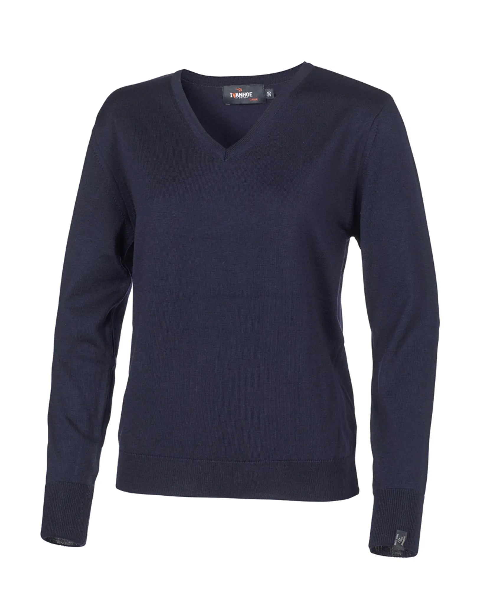 MERINO V - NECK FEMALE, 100% EXTRA FINE MERINOULL — NAVY - Ivanhoe of Sweden