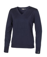 MERINO V-NECK FEMALE, 100% MERINO WOOL EXTRAFINE — NAVY