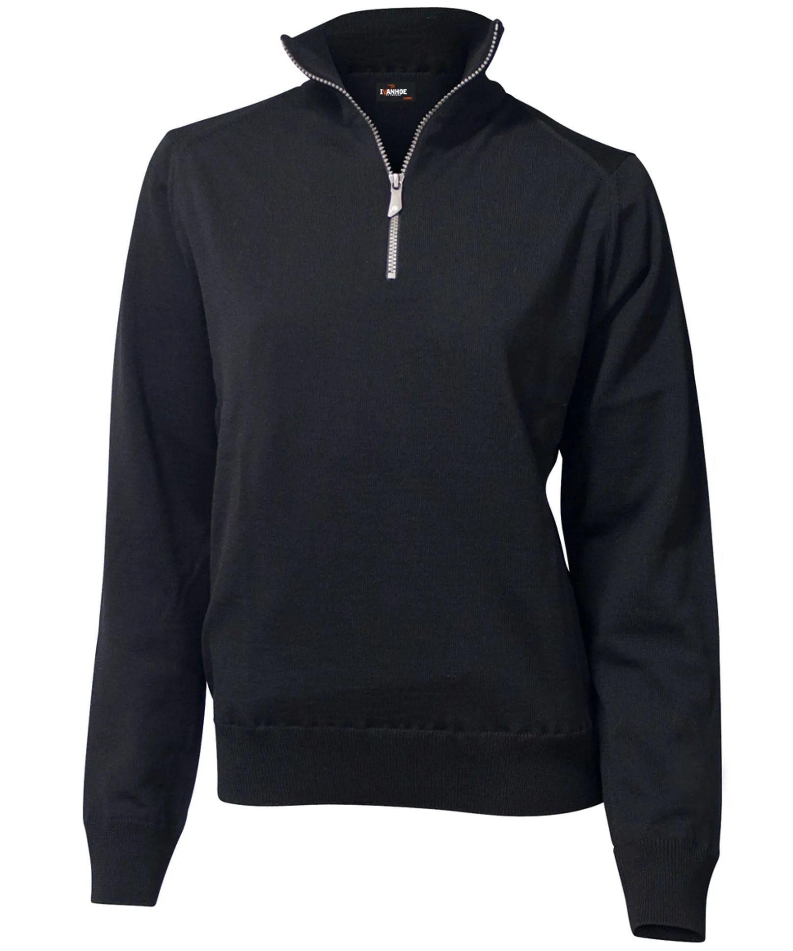 WILMA WINDBREAKER, 100% EXTRA FINE MERINOULL — BLACK - Ivanhoe of Sweden
