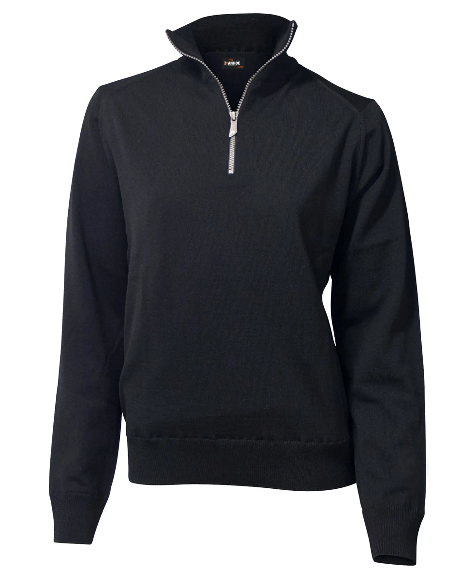 WILMA WINDBREAKER, 100% EXTRA FINE MERINOULL — BLACK - Ivanhoe of Sweden