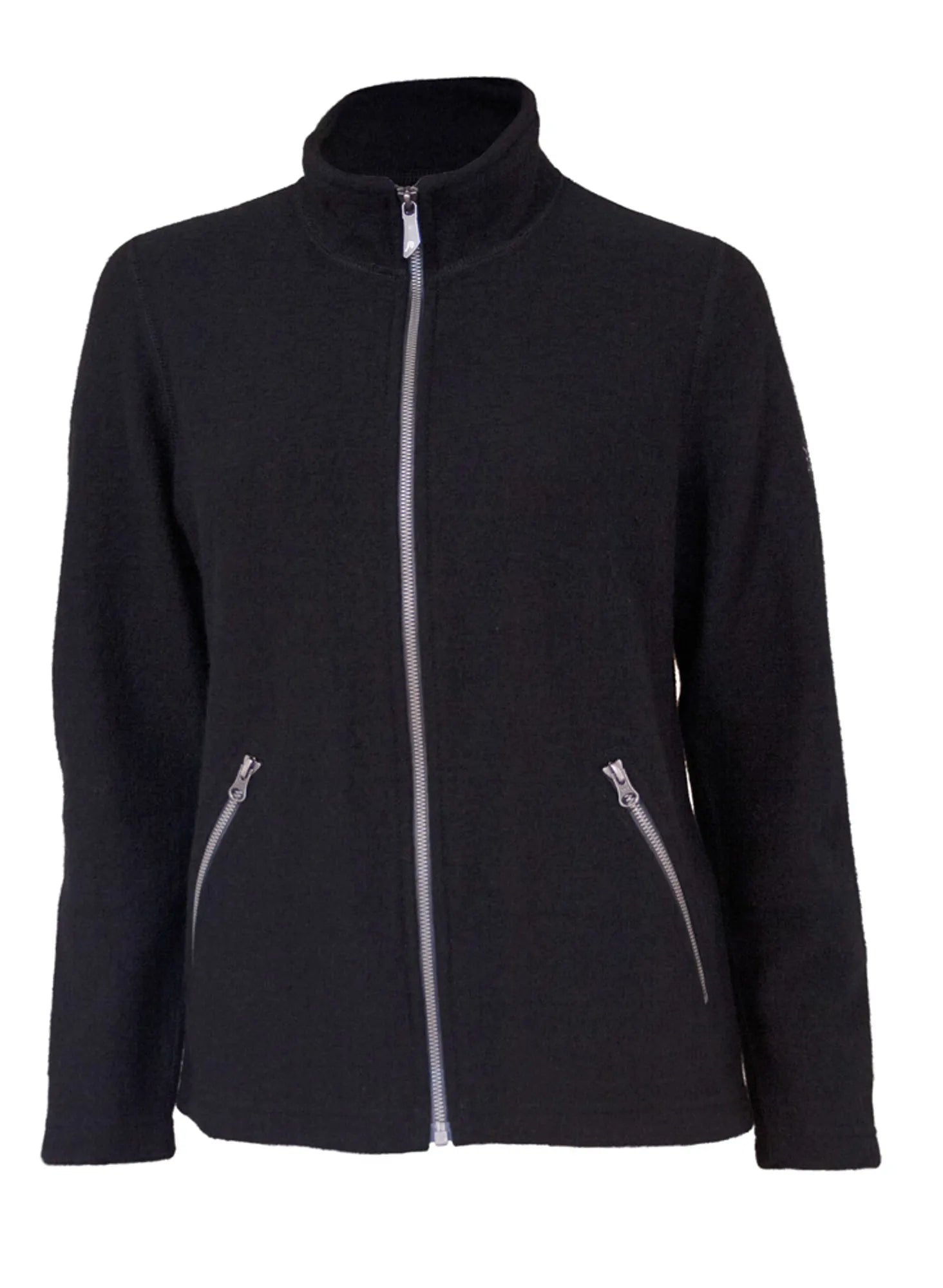 BELLA FULL ZIP, 60% FILTAD ULL, 40% LYOCELL — BLACK - Ivanhoe of Sweden