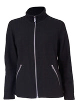 BELLA FULL ZIP, 60% BOILED WOOL, 40% LYCOCELL — BLACK