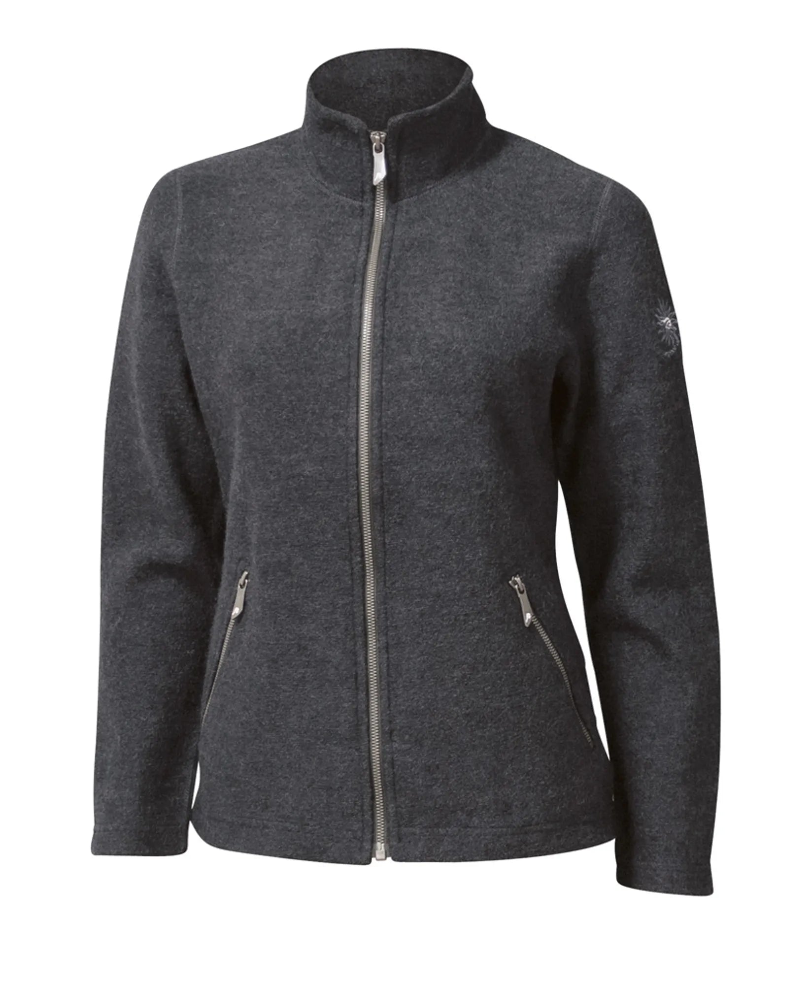 BELLA FULL ZIP, 60% FILTAD ULL, 40% LYOCELL — GRAPHITE MARL - Ivanhoe of Sweden