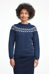 SIRE CREWNECK, 100% WOLLE, 100% WOOL — LIGHT NAVY