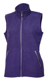 FLORA VEST, 60% FILTAD ULL, 40% LYOCELL  — DARK PURPLE