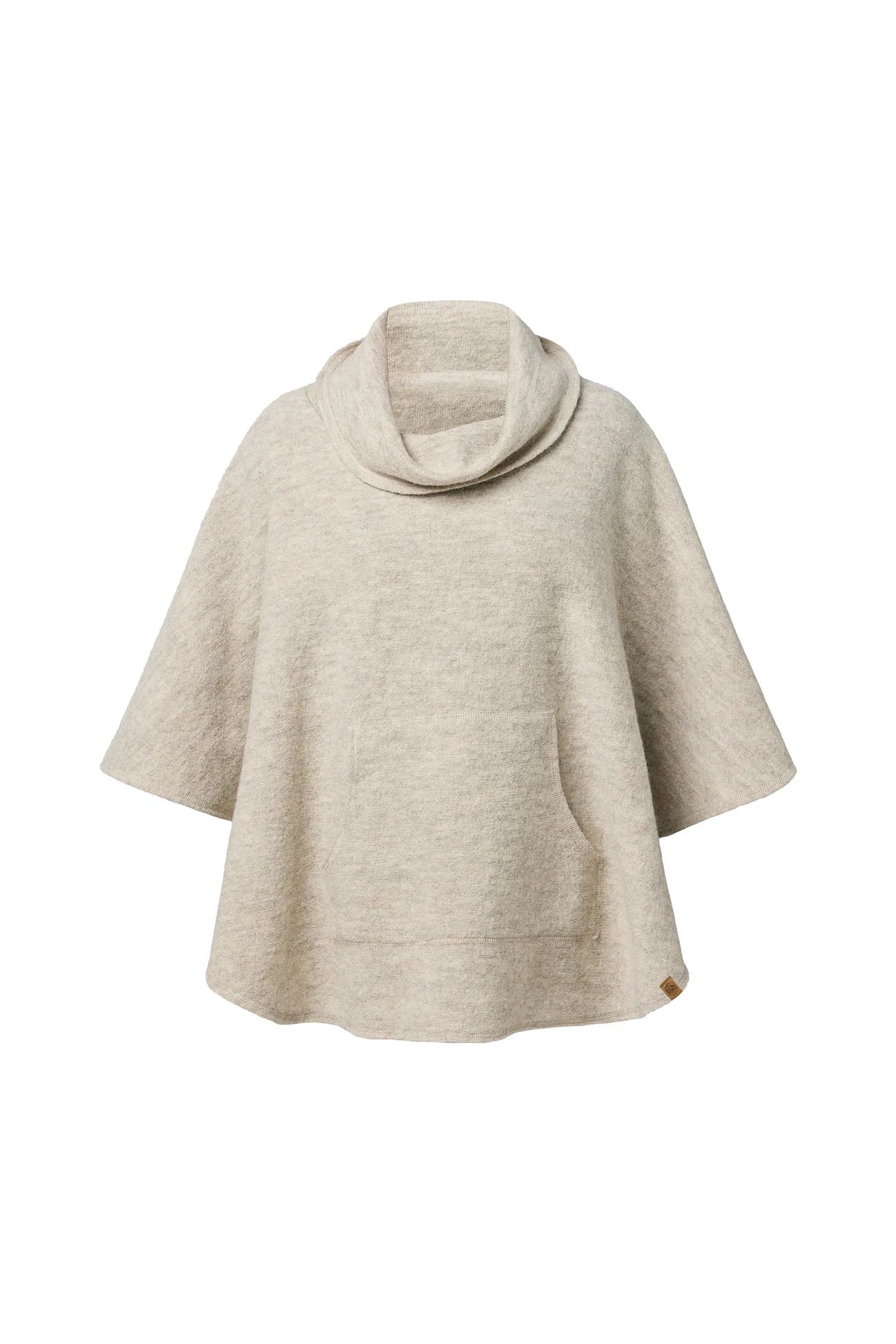 NLS HUMLA PONCHO, 100% OFÄRGAD ULL — BIRCH - Ivanhoe of Sweden