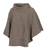 NLS HUMLA PONCHO, 100 % UFARVET ULD — MUSKATNØD