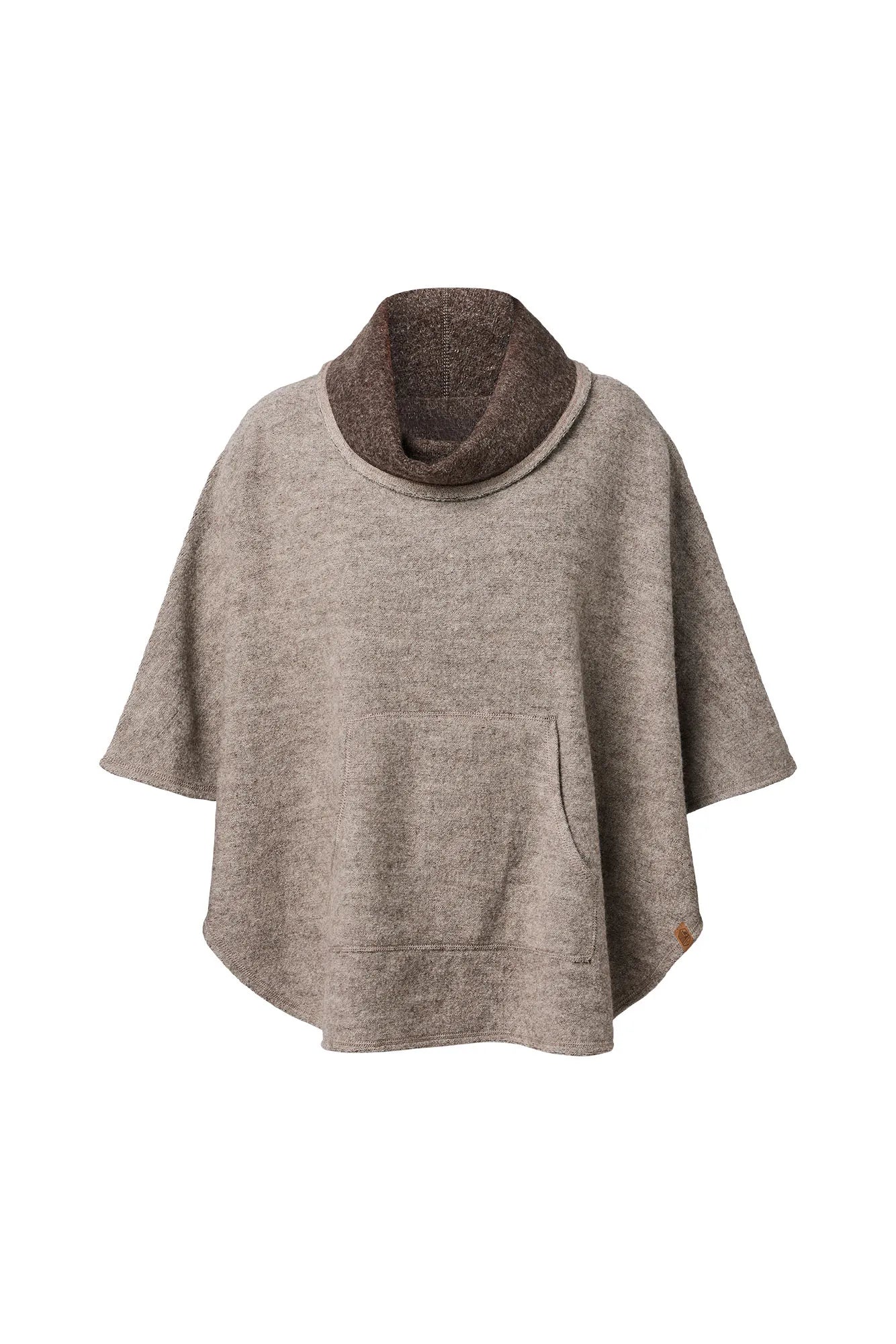 NLS HUMLA PONCHO, 100% OFÄRGAD ULL — LATTE - Ivanhoe of Sweden