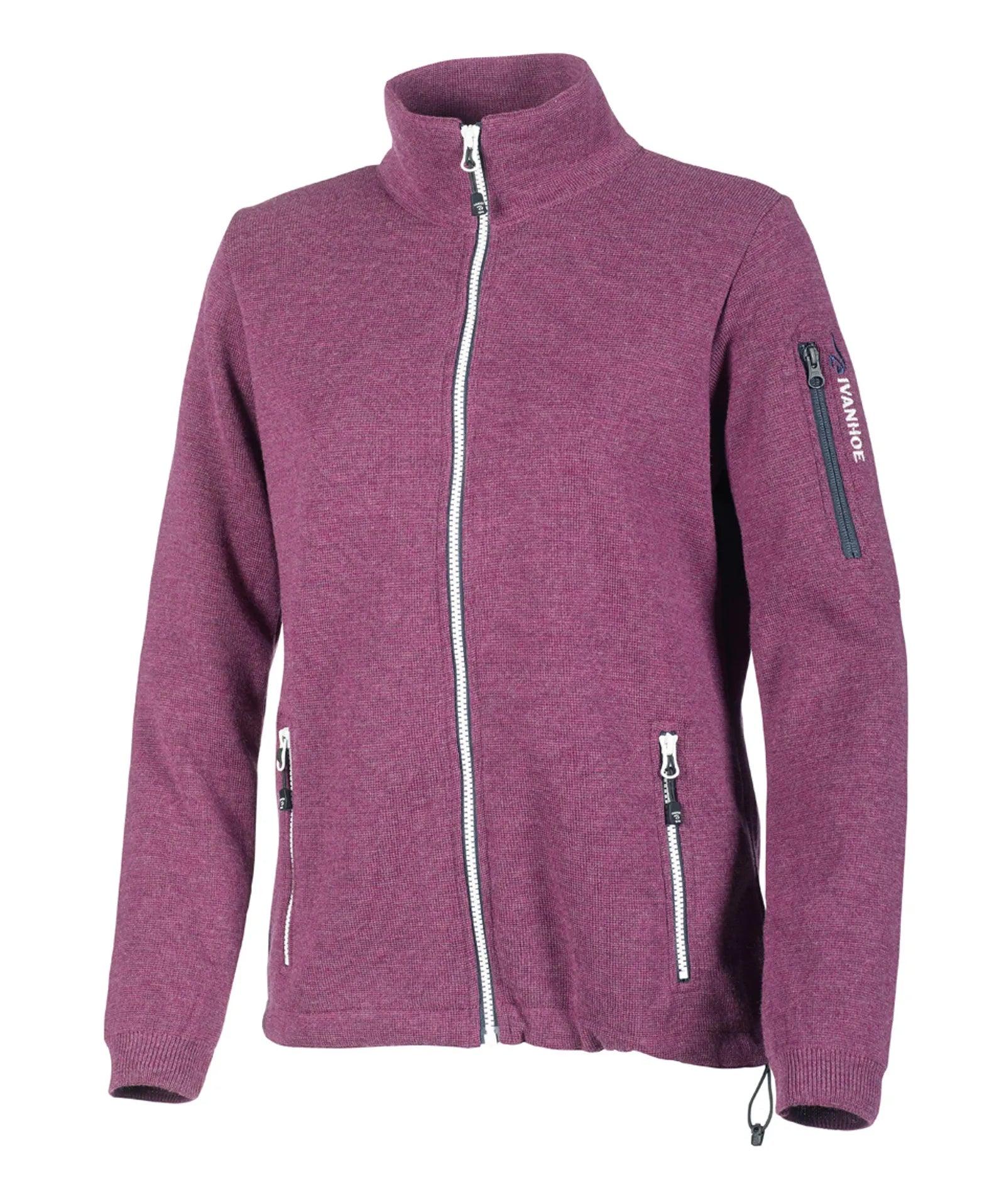 HEDDA WINDBREAKER, 100% EXTRA FINE MERINOULL — PURPLE - Ivanhoe of Sweden