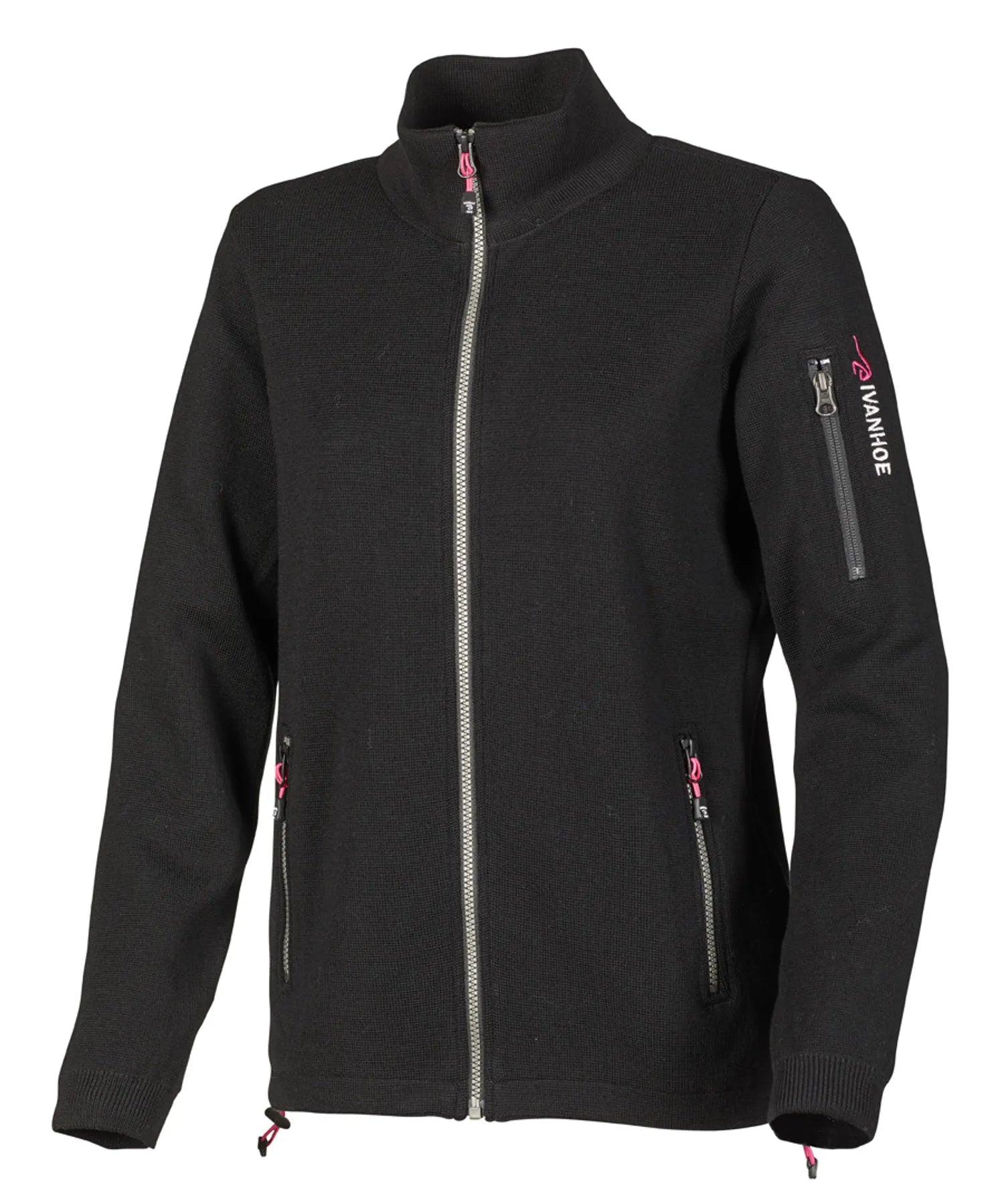 HEDDA WINDBREAKER, 100% EXTRA FINE MERINOULL — BLACK - Ivanhoe of Sweden