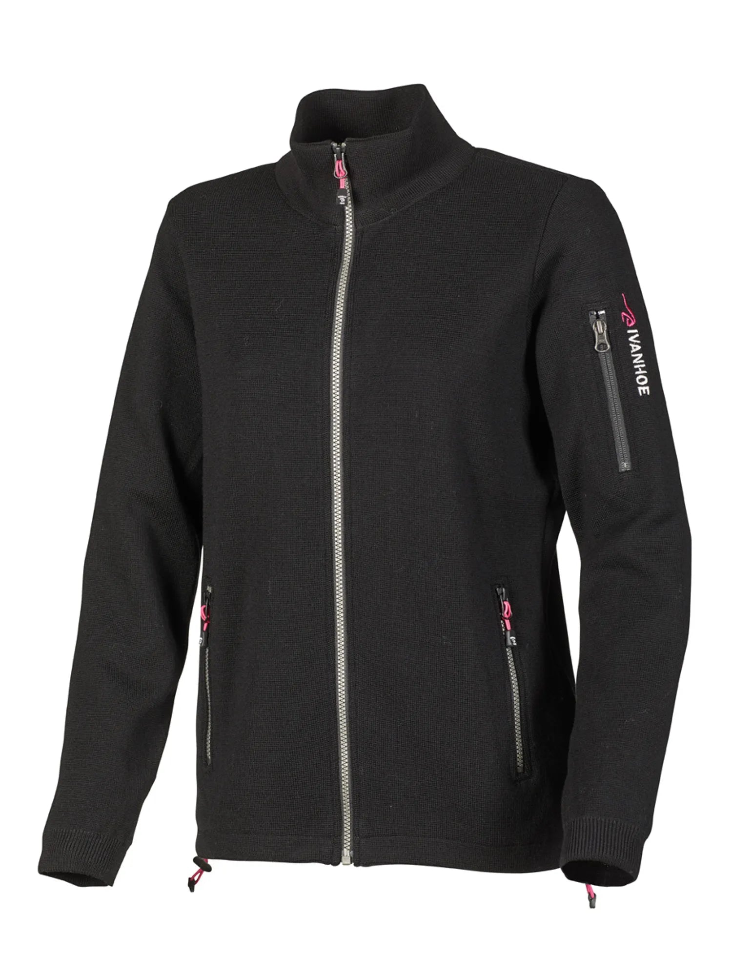 HEDDA WINDBREAKER, 100% EXTRA FINE MERINOULL — BLACK - Ivanhoe of Sweden