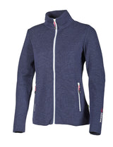 HEDDA FULL ZIP, 100% MERINO WOOL EXTRAFINE — STEELBLUE