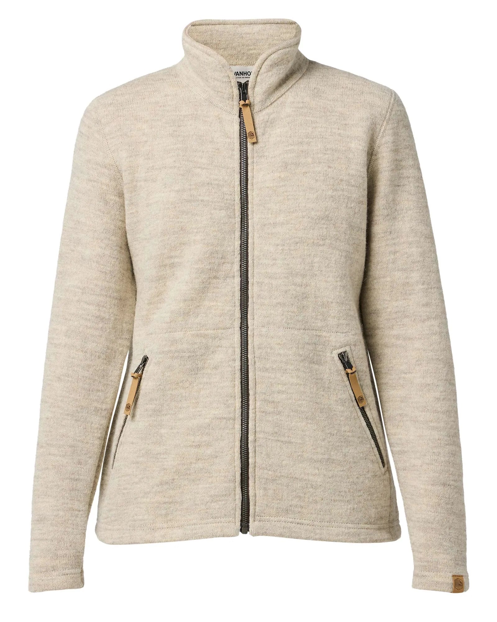 NLS TWIG FULL ZIP, 100% OFÄRGAD ULL — BIRCH - Ivanhoe of Sweden