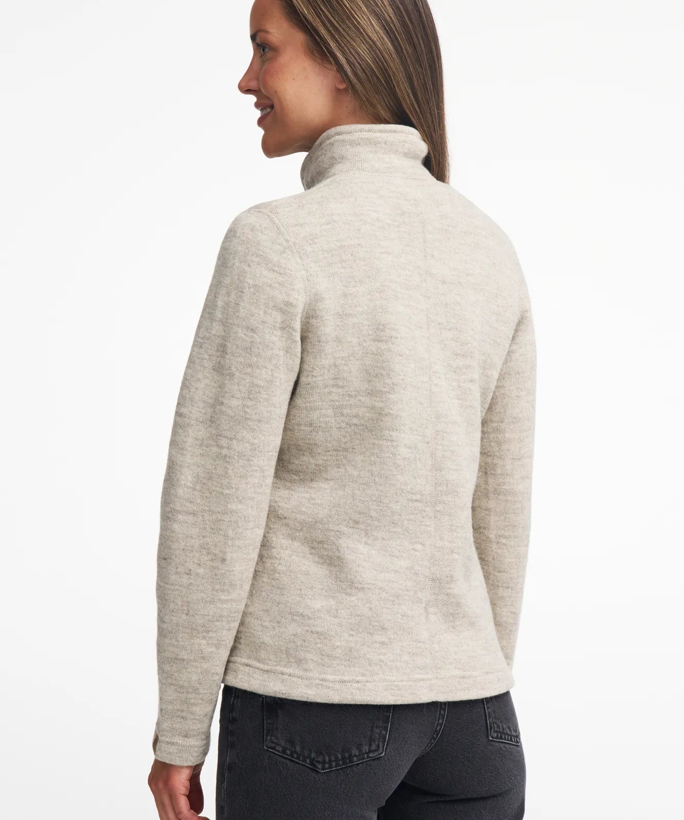 NLS TWIG FULL ZIP, 100% OFÄRGAD ULL — BIRCH - Ivanhoe of Sweden