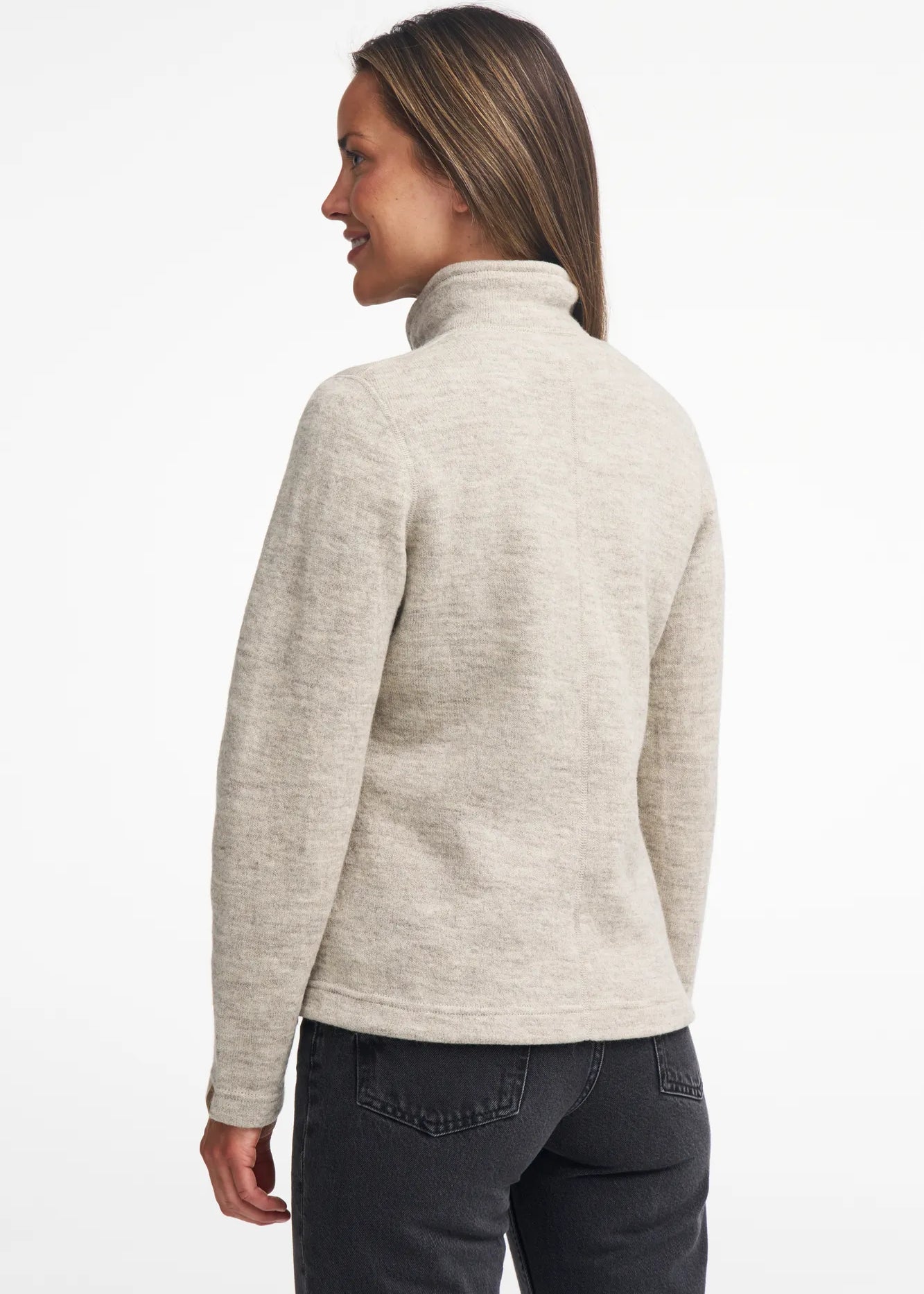 NLS TWIG FULL ZIP, 100% OFÄRGAD ULL — BIRCH - Ivanhoe of Sweden