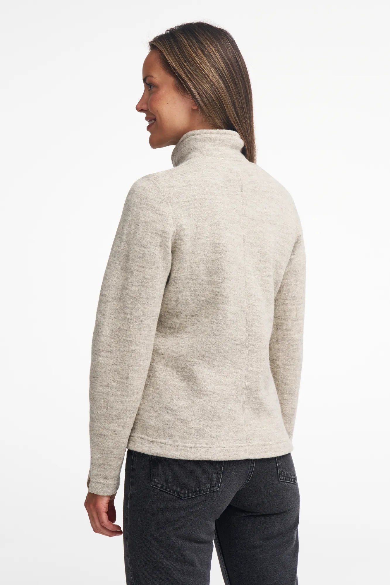 NLS TWIG FULL ZIP, 100% OFÄRGAD ULL — BIRCH - Ivanhoe of Sweden