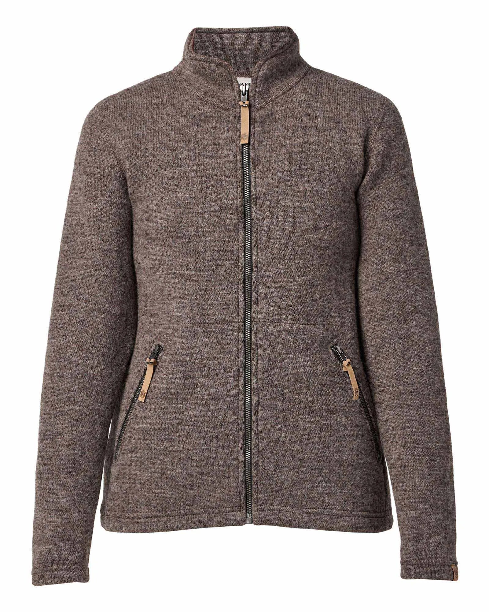 NLS TWIG FULL ZIP, 100% OFÄRGAD ULL — NUTMEG - Ivanhoe of Sweden