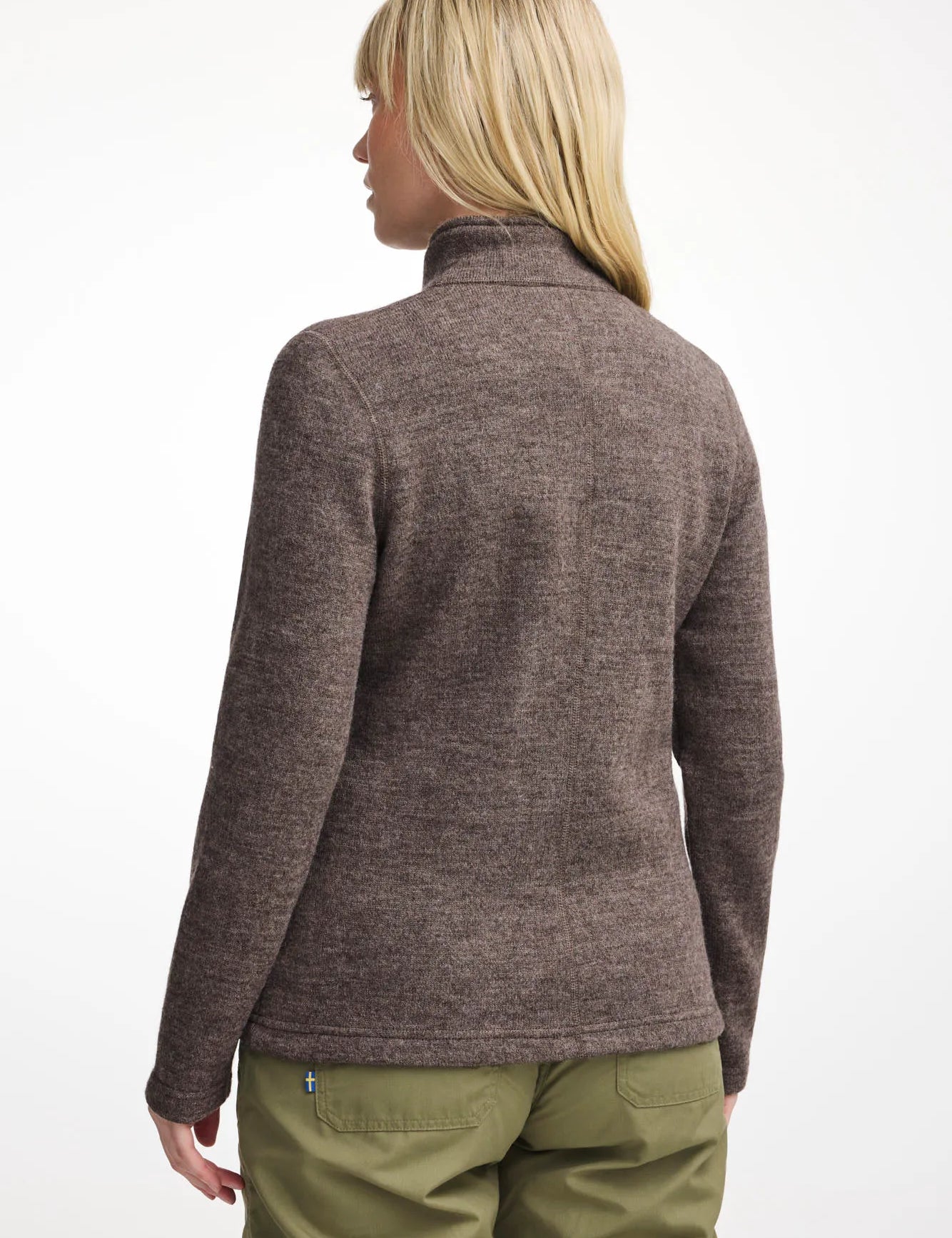 NLS TWIG FULL ZIP, 100% OFÄRGAD ULL — NUTMEG - Ivanhoe of Sweden