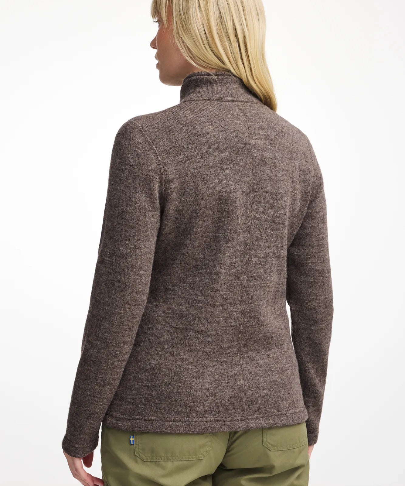 NLS TWIG FULL ZIP, 100% OFÄRGAD ULL — NUTMEG - Ivanhoe of Sweden