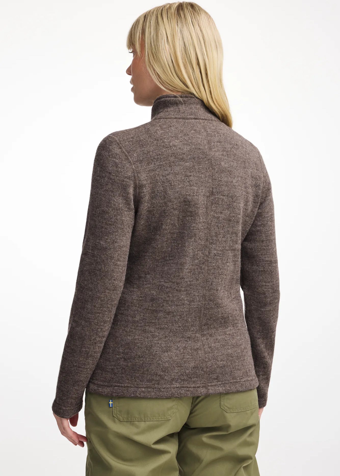 NLS TWIG FULL ZIP, 100% OFÄRGAD ULL — NUTMEG - Ivanhoe of Sweden