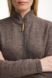 NLS TWIG FULL ZIP, 100% OFÄRGAD ULL — NUTMEG - Ivanhoe of Sweden