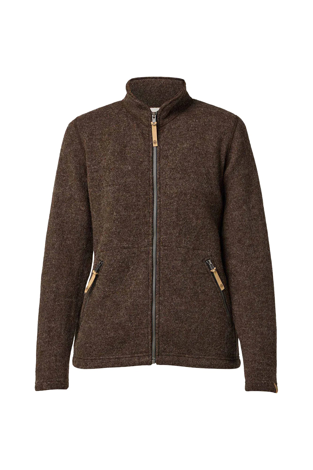 NLS TWIG FULL ZIP, 100% OFÄRGAD ULL — CHOCOLATE - Ivanhoe of Sweden