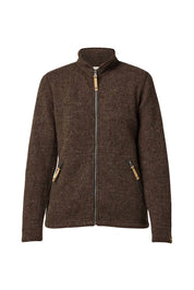 NLS TWIG FULL ZIP, 100% OFÄRGAD ULL — CHOCOLATE - Ivanhoe of Sweden