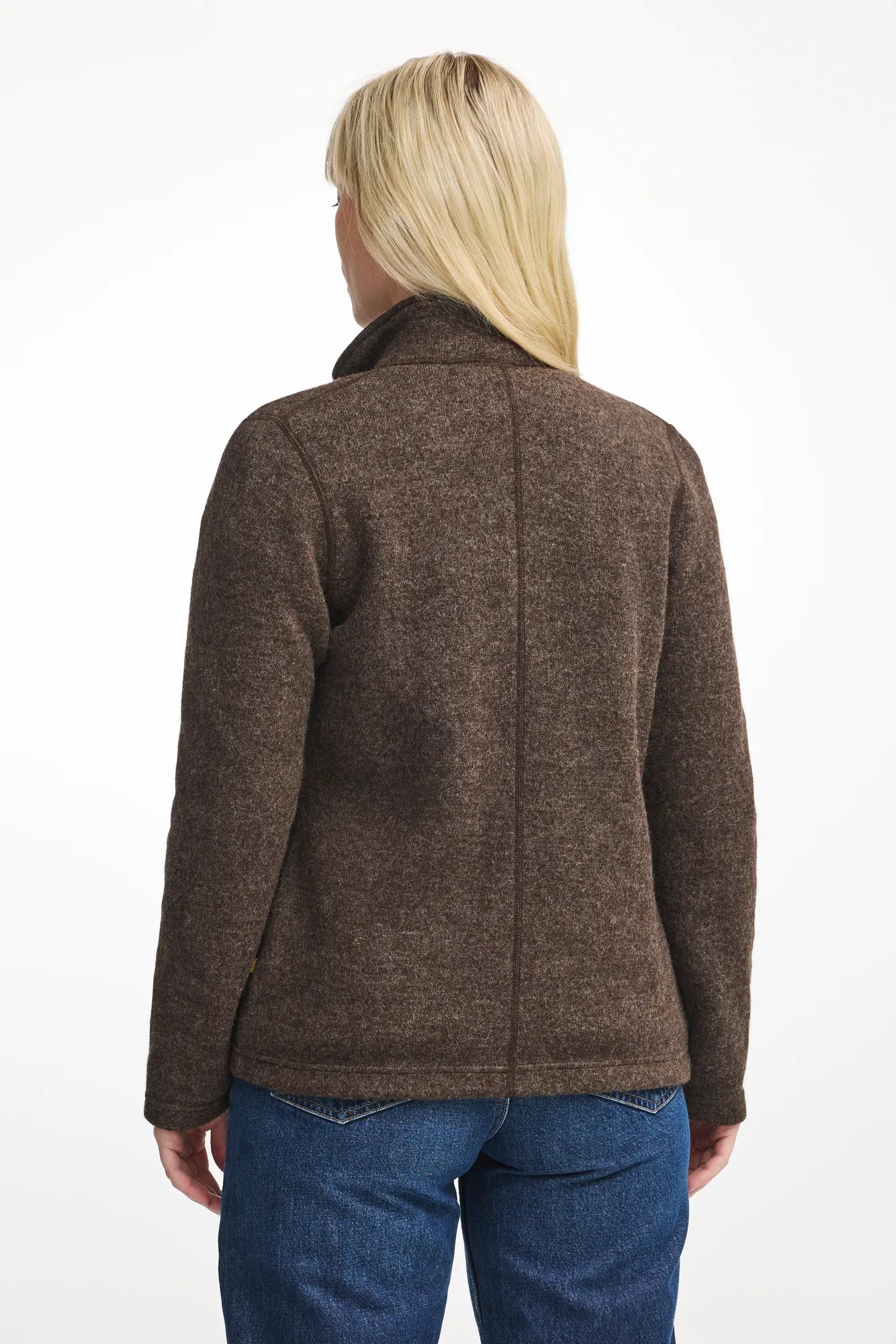 NLS TWIG FULL ZIP, 100% OFÄRGAD ULL — CHOCOLATE - Ivanhoe of Sweden