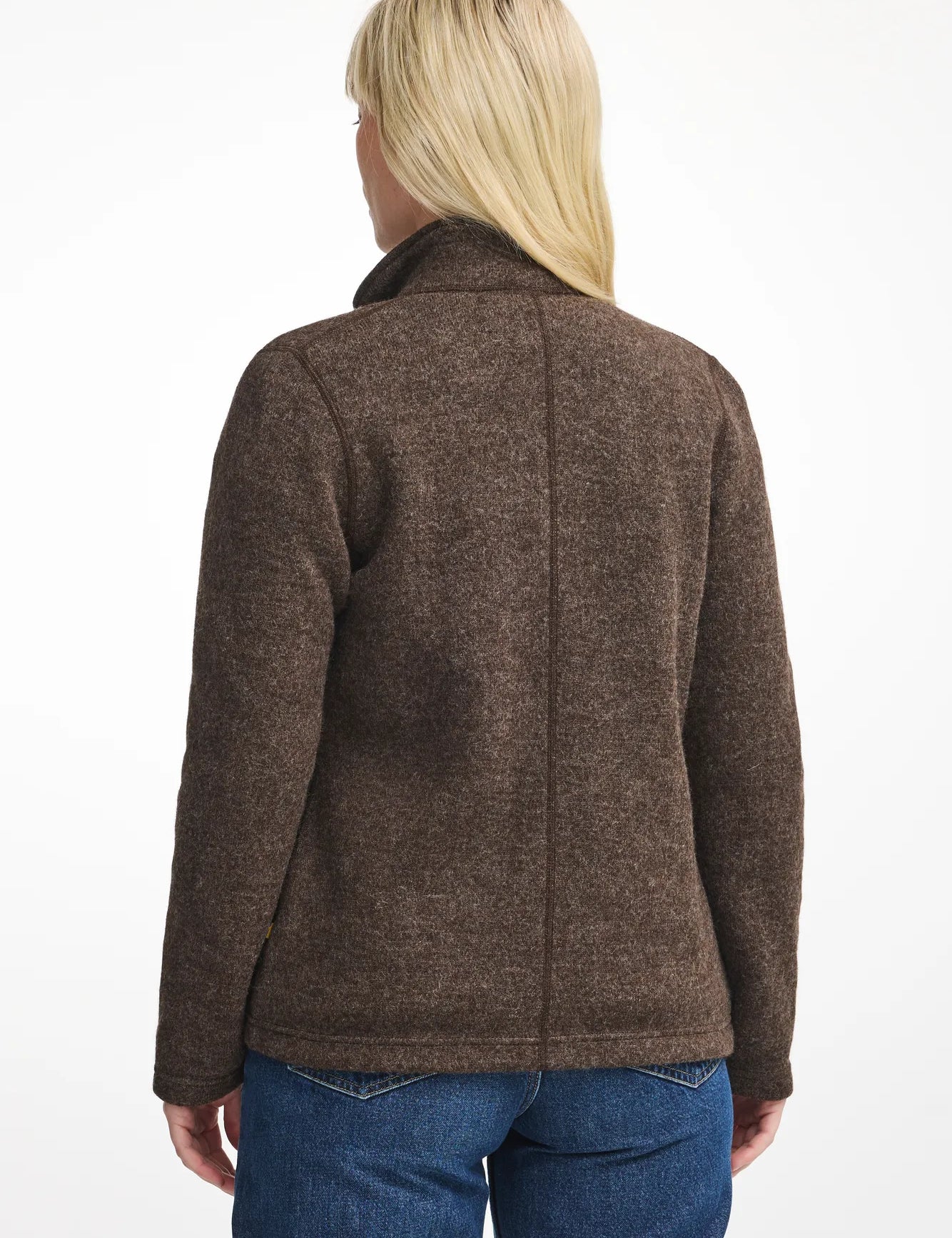 NLS TWIG FULL ZIP, 100% OFÄRGAD ULL — CHOCOLATE - Ivanhoe of Sweden