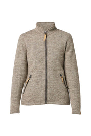 NLS TWIG FULL ZIP, 100% OFÄRGAD ULL — LATTE - Ivanhoe of Sweden