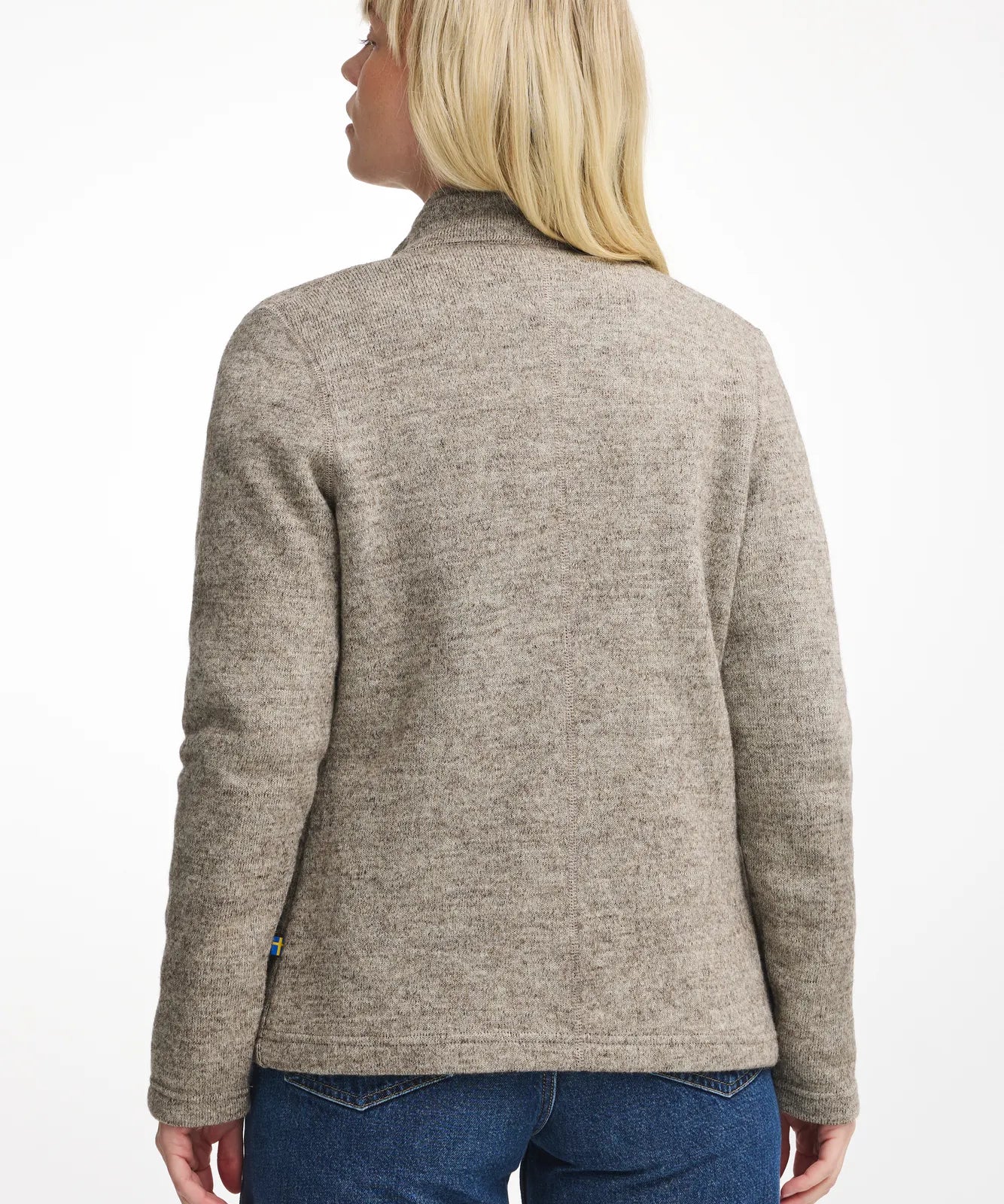 NLS TWIG FULL ZIP, 100% OFÄRGAD ULL — LATTE - Ivanhoe of Sweden