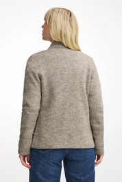 NLS TWIG FULL ZIP, 100% OFÄRGAD ULL — LATTE - Ivanhoe of Sweden