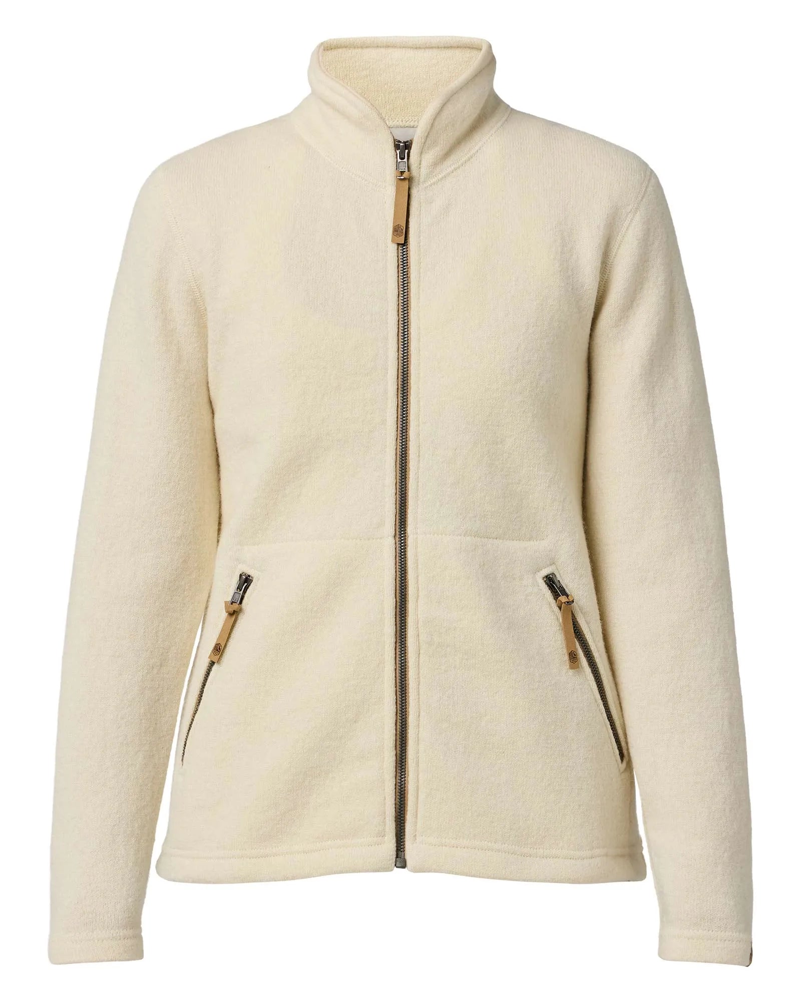 NLS TWIG FULL ZIP, 100% OFÄRGAD ULL — NATURAL WHITE - Ivanhoe of Sweden