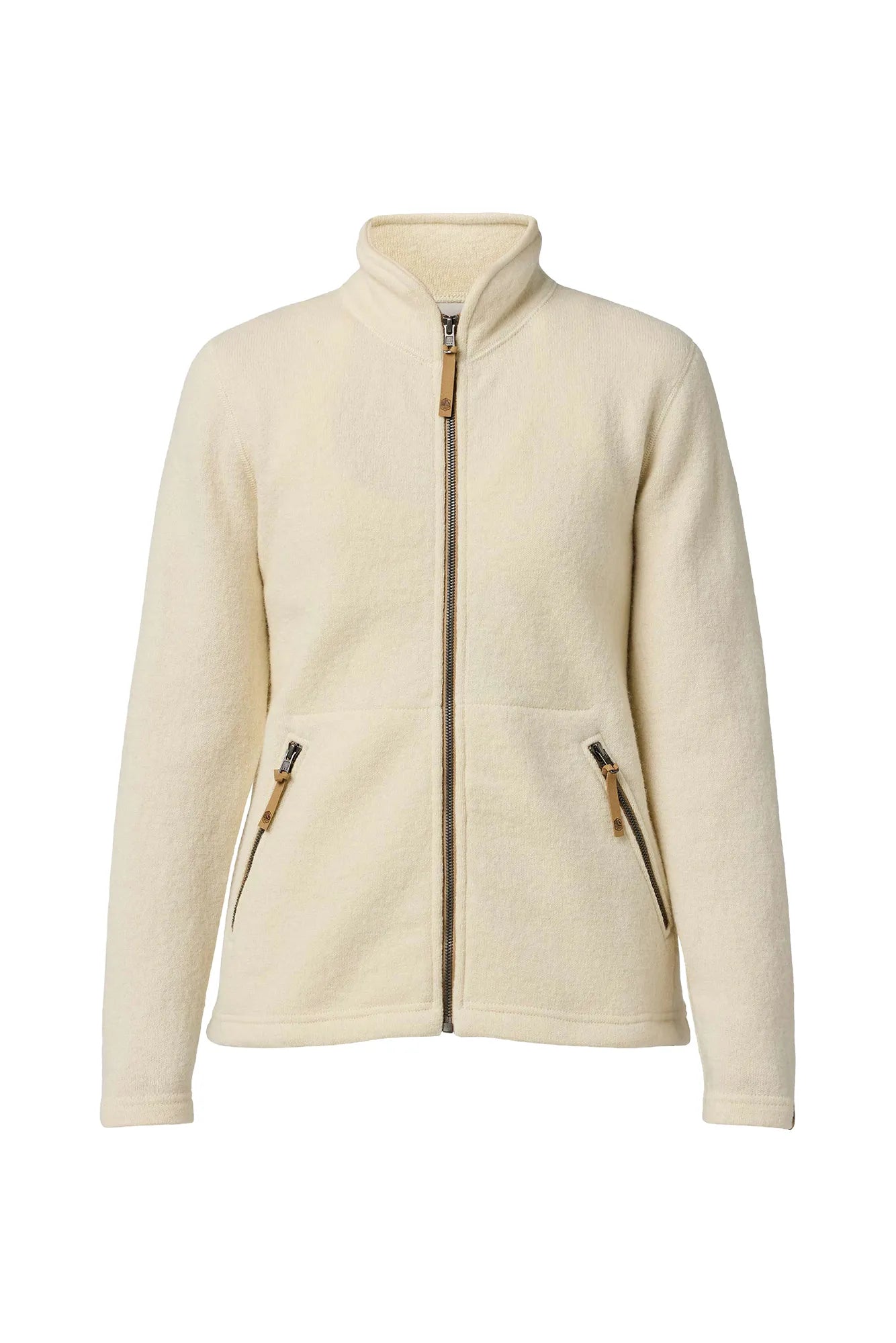 NLS TWIG FULL ZIP, 100% OFÄRGAD ULL — NATURAL WHITE - Ivanhoe of Sweden