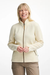 NLS TWIG FULL ZIP, 100% UNDYED WOOL  — NATURAL WHITE