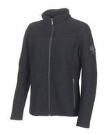 BEATA FULL ZIP, 100% BOILED WOOL   — BLACK