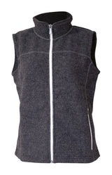 BEATA VEST, 100% BOILED WOOL   — GRAPHITE MARL