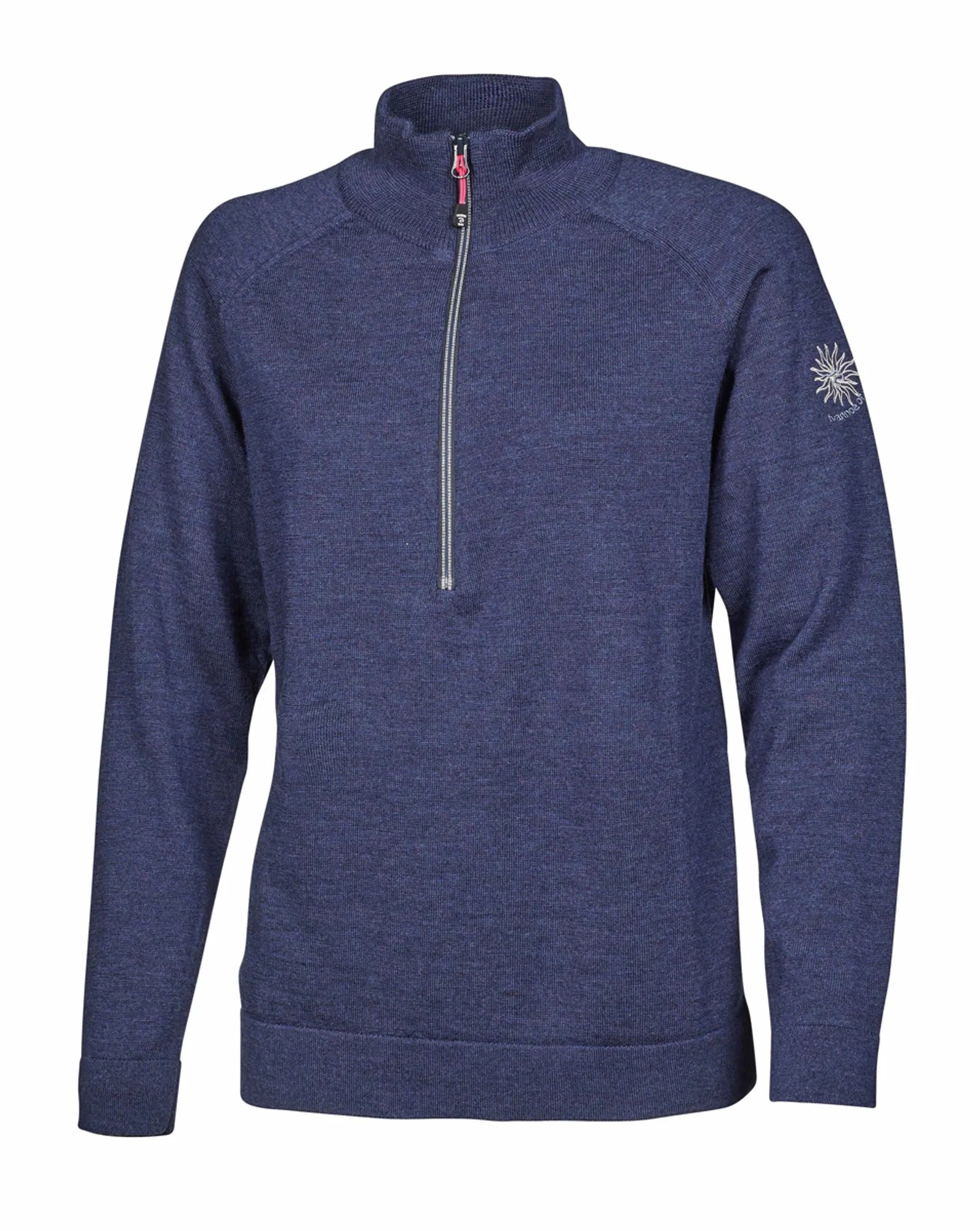 JANA HALF ZIP, 100% EXTRA FINE MERINOULL — STEELBLUE - Ivanhoe of Sweden