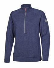 JANA HALF ZIP, 100% EXTRA FINE MERINOULL — STEELBLUE - Ivanhoe of Sweden