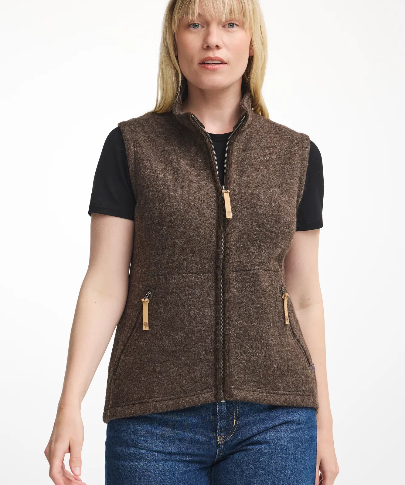 NLS COCO VEST, 100% OFÄRGAD ULL — CHOCOLATE - Ivanhoe of Sweden