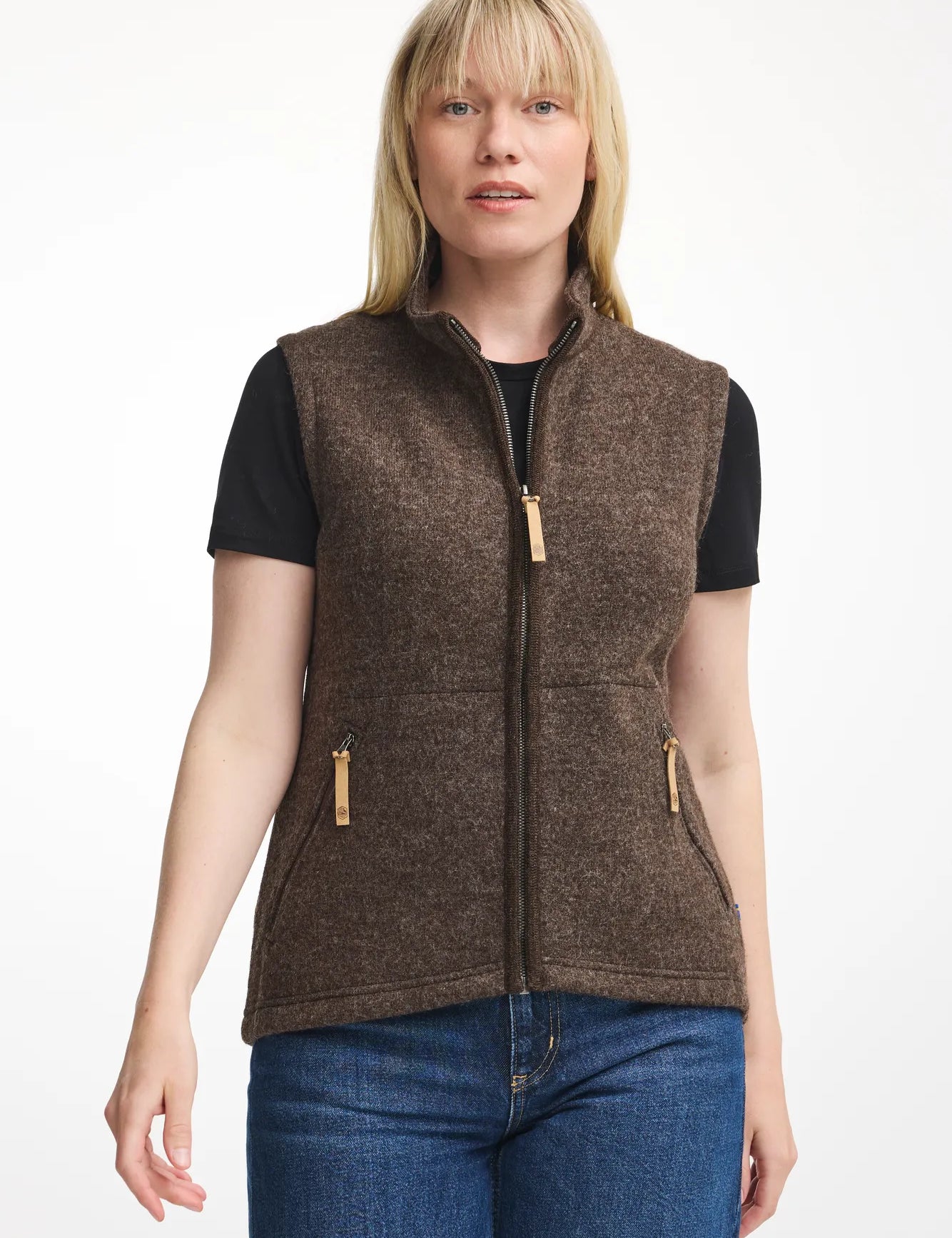 NLS COCO VEST, 100% OFÄRGAD ULL — CHOCOLATE - Ivanhoe of Sweden