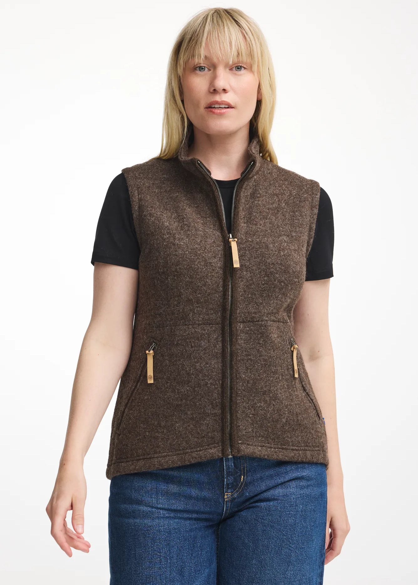 NLS COCO VEST, 100% OFÄRGAD ULL — CHOCOLATE - Ivanhoe of Sweden