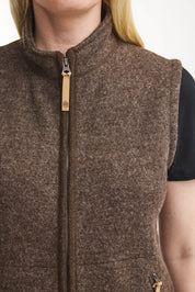 NLS COCO VEST, 100% OFÄRGAD ULL — CHOCOLATE - Ivanhoe of Sweden