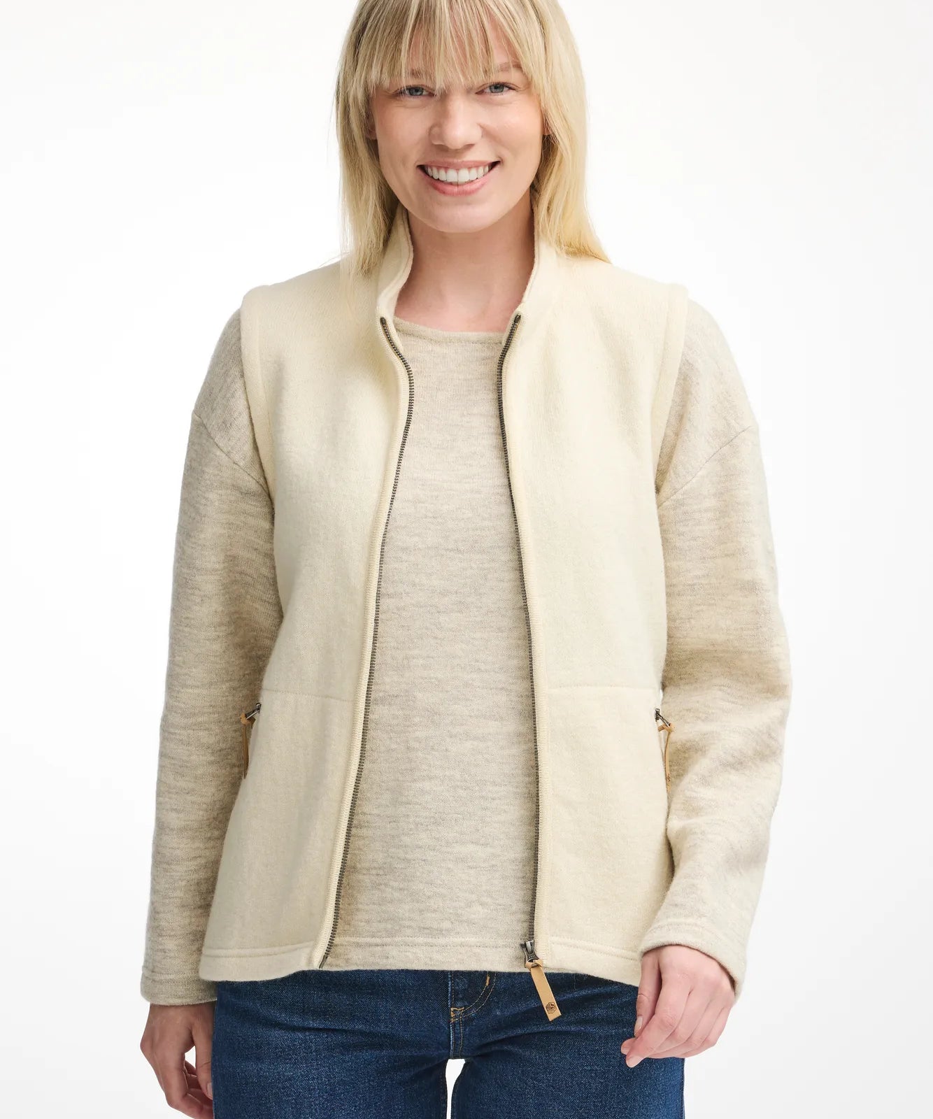 NLS COCO VEST, 100% OFÄRGAD ULL — NATURAL WHITE - Ivanhoe of Sweden