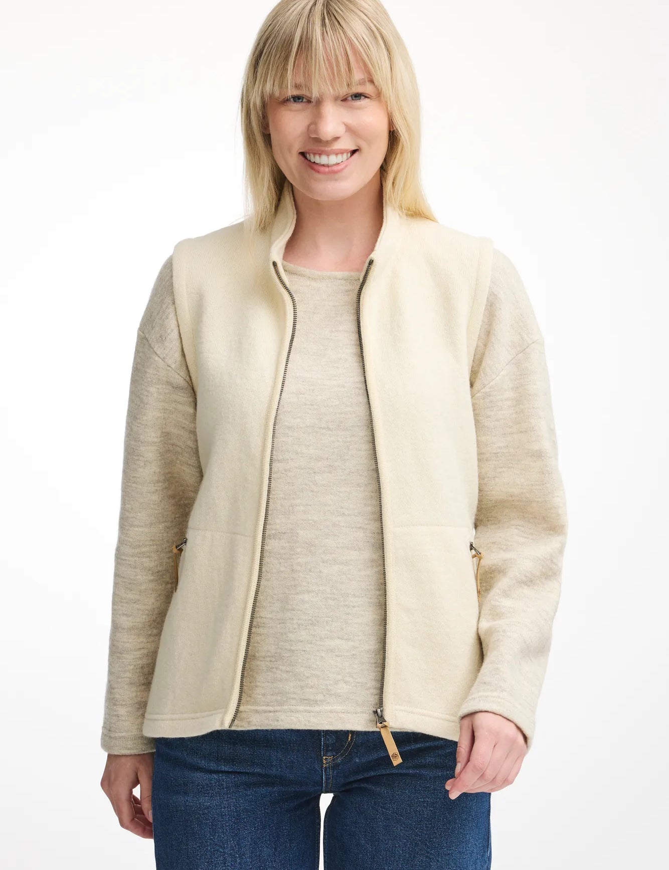 NLS COCO VEST, 100% OFÄRGAD ULL — NATURAL WHITE - Ivanhoe of Sweden