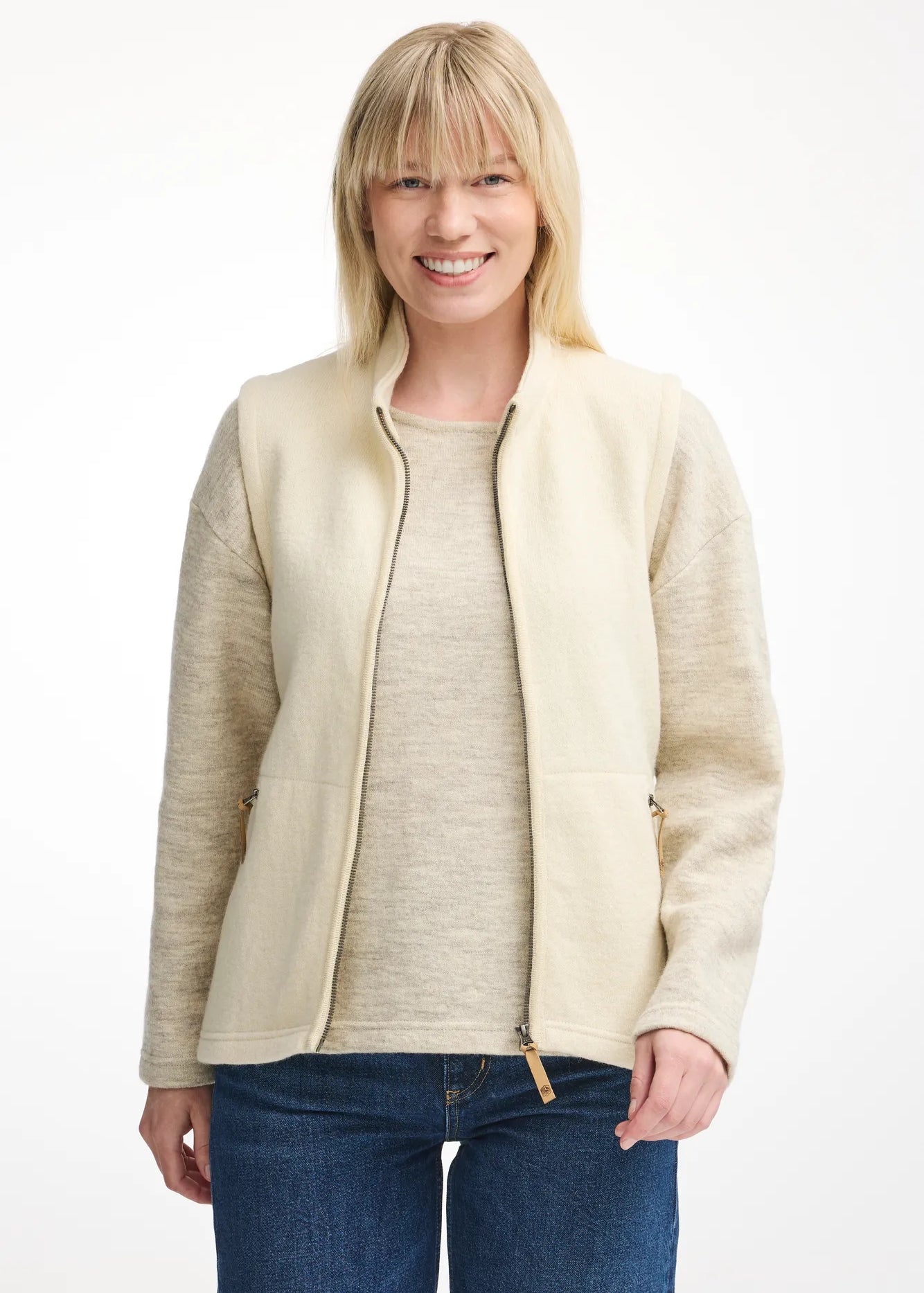 NLS COCO VEST, 100% OFÄRGAD ULL — NATURAL WHITE - Ivanhoe of Sweden