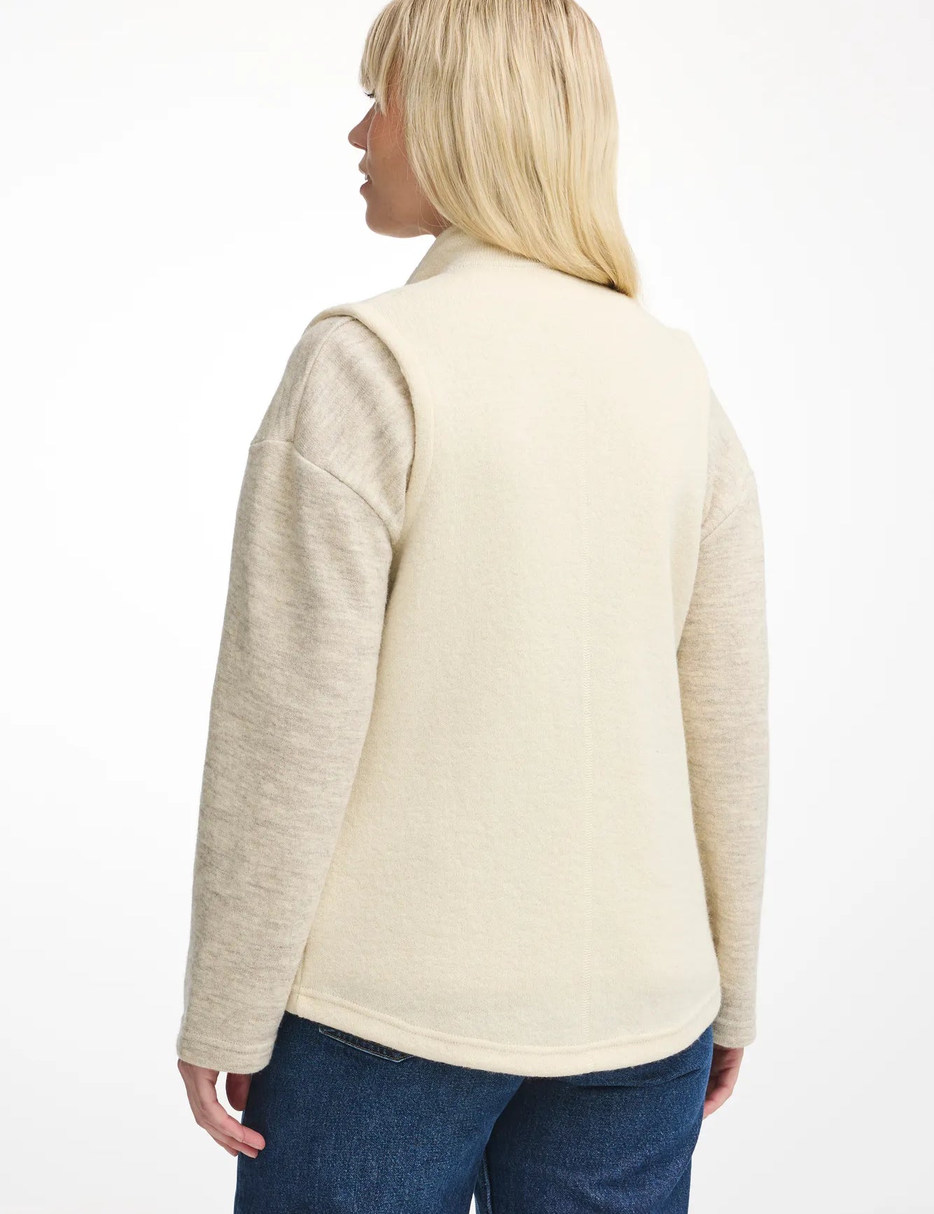 NLS COCO VEST, 100% OFÄRGAD ULL — NATURAL WHITE - Ivanhoe of Sweden