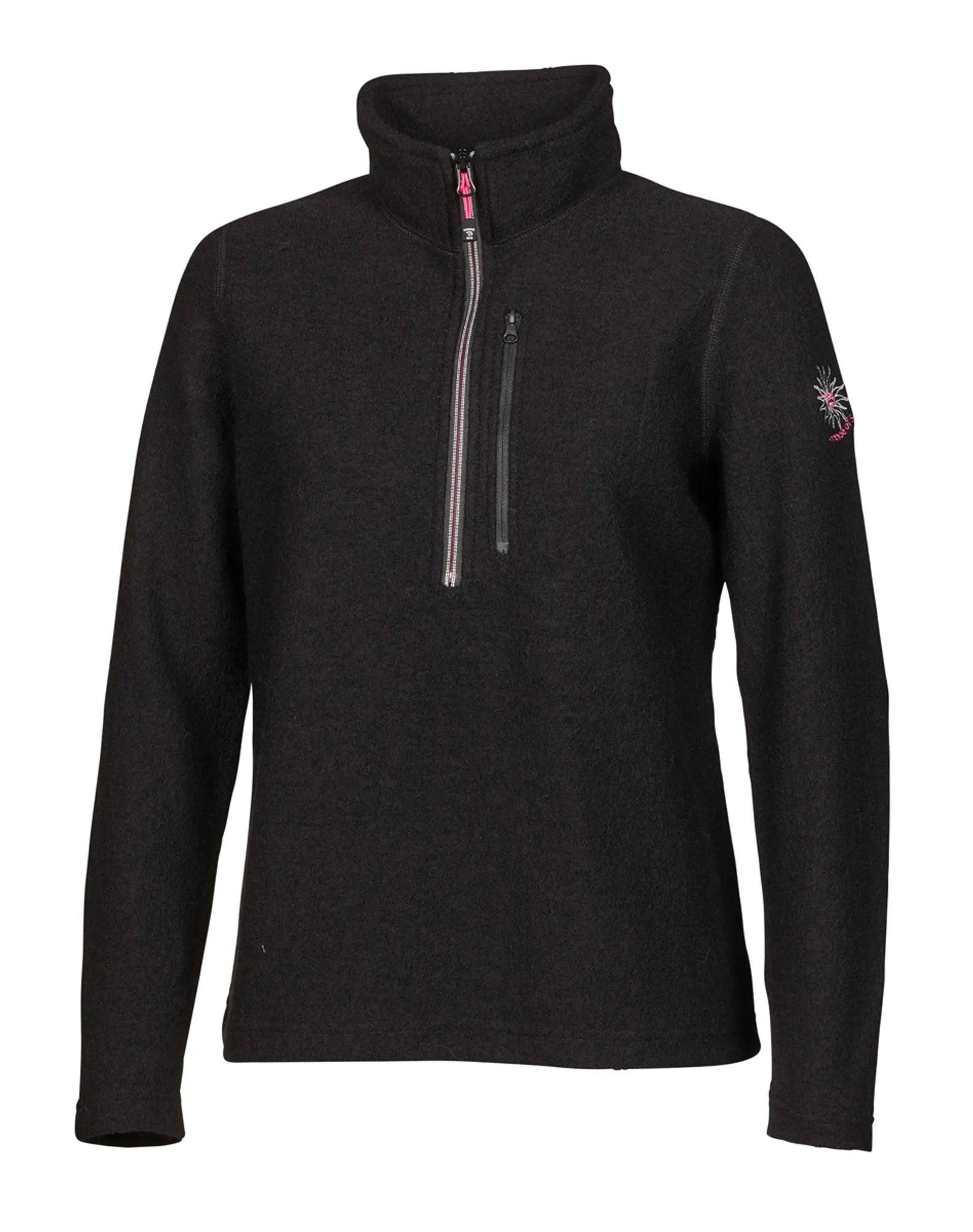BONNIE HALF ZIP, 98% ULL — BLACK - Ivanhoe of Sweden