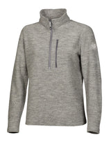 BONNIE HALF ZIP, 98% WOOL — GREY MARL
